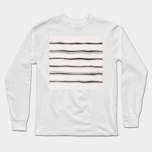 Boho Black Mountains - Minimal Geometric Shapes Long Sleeve T-Shirt